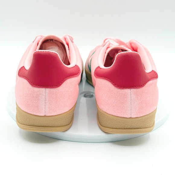 Adidas Gazelle Indoor W Shoes Size 6 Womens Pink Velvet/Green/Gum JI2713 - Picture 6 of 9